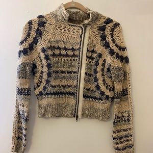 Free People Knit ‘bomber’ zip up sweater